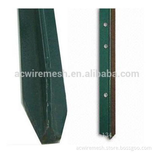 Green painted 10 ft metal t post for USA market